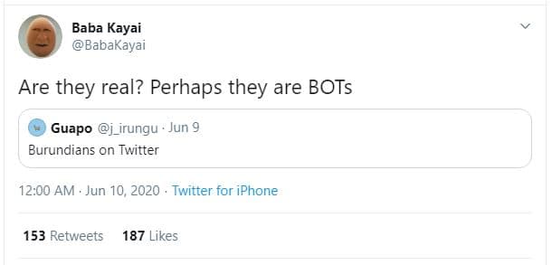 Baba kayai babakayai are they real? perhaps they are bots guapo j_irungu . jun 9