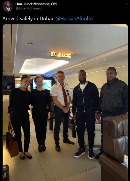 Hon. junet mohamed, cbs junetmohamed arrived safely in dubai. hassanaliloho le1