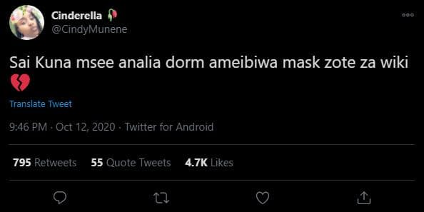 Cinderella cindymunene sai kuna msee analia dorm ameibiwa mask zote za wiki tran