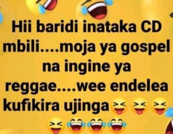Hii baridi inataka cd mbili. moja ya gospel na ingine ya reggae..wee endelea kuf