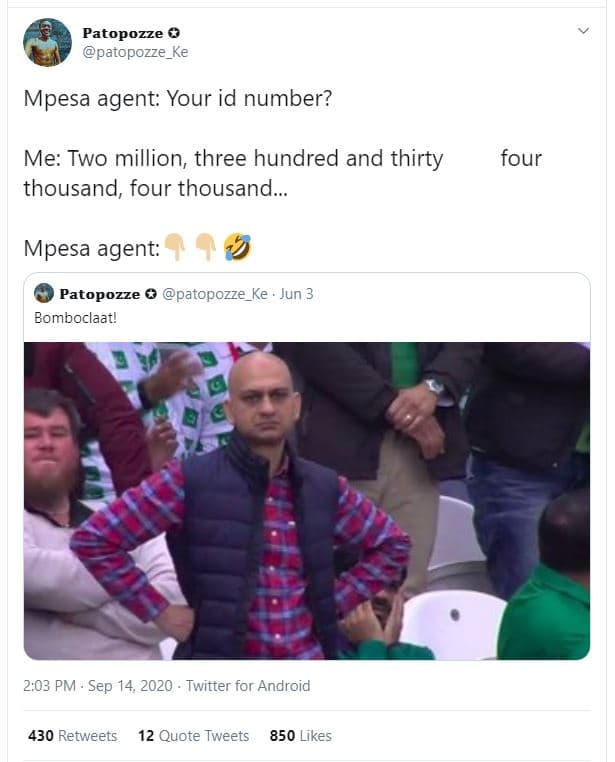 Patopozze patopozze_ke mpesa agent your id number? me two million three hundred