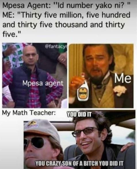 Mpesa agent id number yako ni? me thirty five million five hundred and thirty fi