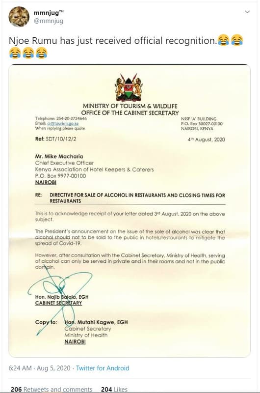 Mmnjug mmnjug njoe rumu has just received official recognition_ e ministry of to