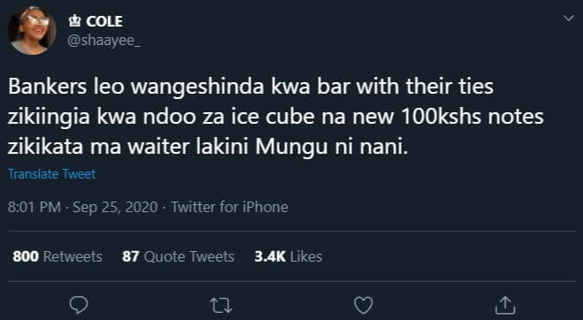 Cole shaayee bankers leo wangeshinda kwa bar with their ties zikiingia kwa ndoo