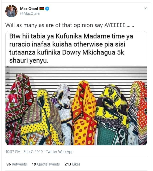 Mac otani macotani will as many as are of that opinion say ayeeeee btw hii tabia