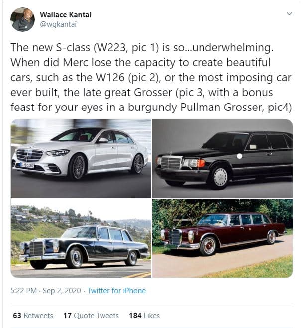 Wallace kantai wgkantai the new sclass w223, pic 1 is so.underwhelming. when did