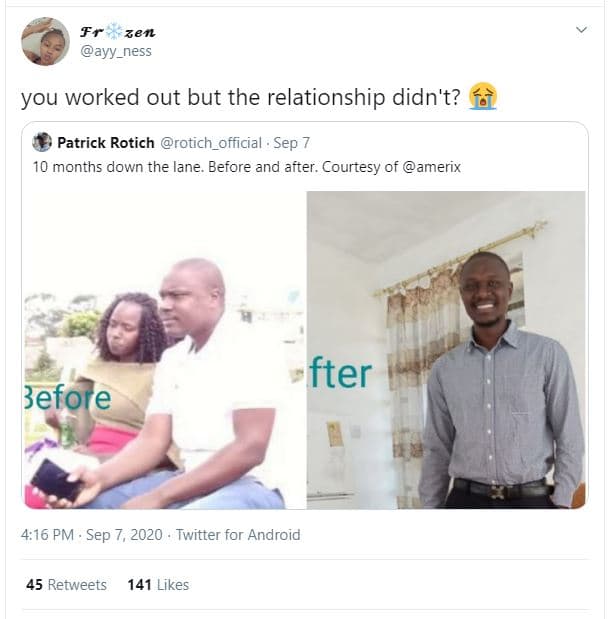 Fr zen ayy_ness you worked out but the relationship didn't? patrick rotich rotic