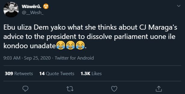 Wãwër5. wesh _ ebu uliza dem yako what she thinks about cj maraga's advice to th