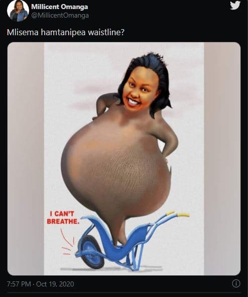 Millicent omanga millicentomanga mlisema hamtanipea waistline? can't breathe 7,5