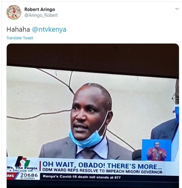 Robert aringo aringo_robert hahaha ntvkenya translate tweet h'aheps qbaro ithere