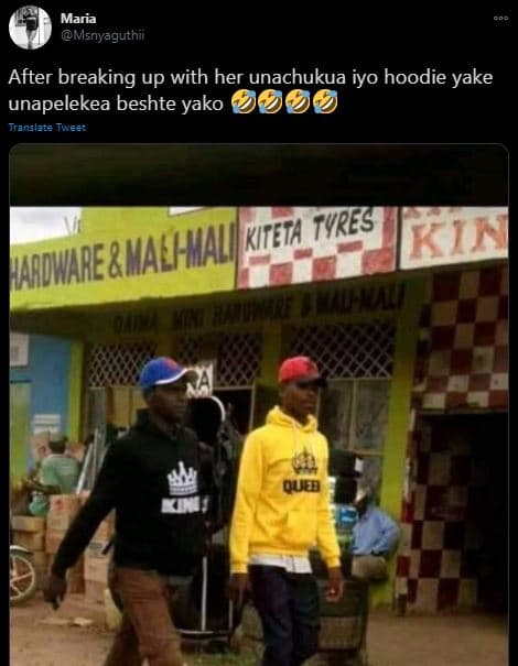 Maria msnyaguthii after breaking up with her unachukua iyo hoodie 'yake unapelek
