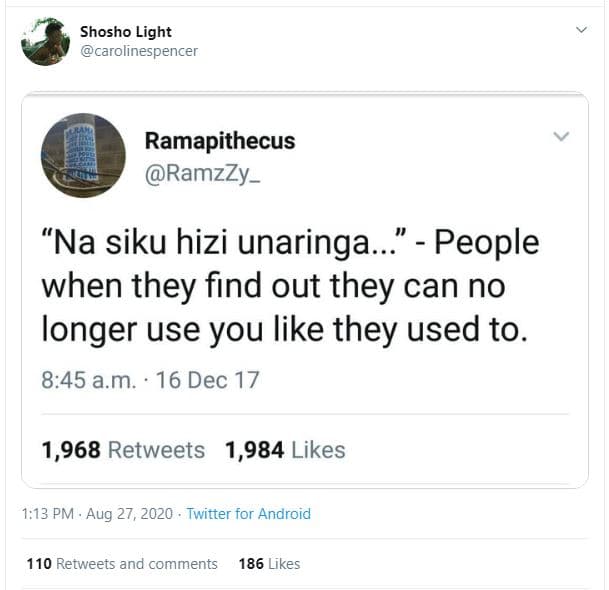 Shosho light carolinespencer ramapithecus ramzzy na siku hizi unaringa. people w