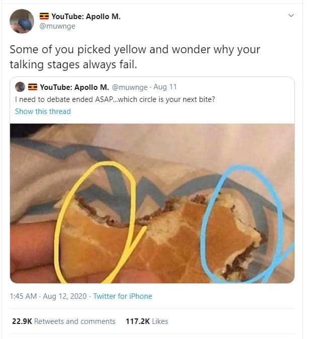 Youtube apollo m muwnge some of you picked yellow and wonder why your talking st