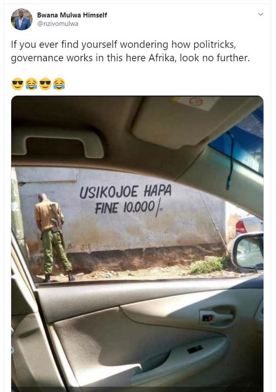 Bwana mulwa himself nzıvomulwa if you ever find yourself wondering how politrick
