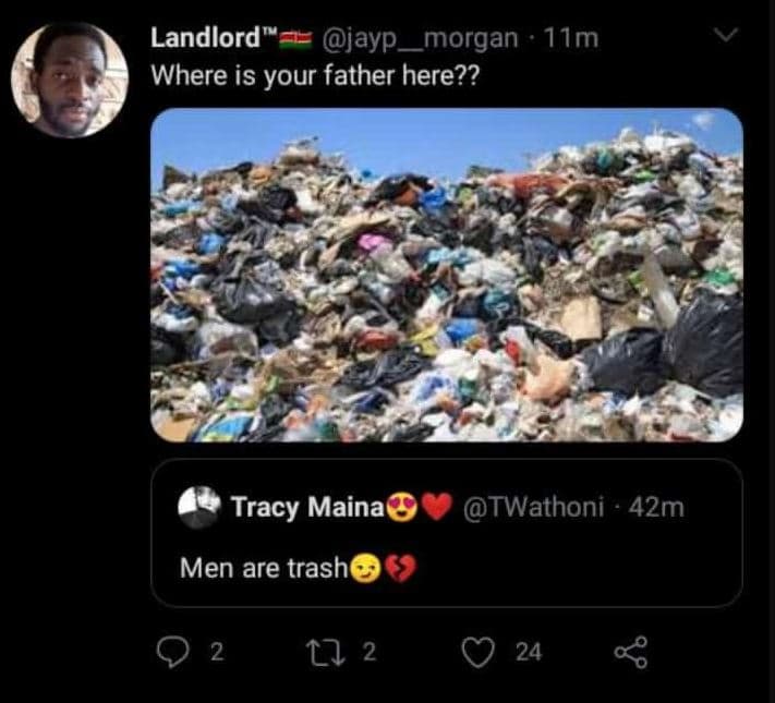 Landlord jayp morgan 11m where is your father here?? tracy maina twathoni 42m me