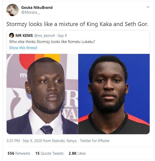 Geuka nikubrand morara stormzy looks like a mixture of king kaka and seth gor. m