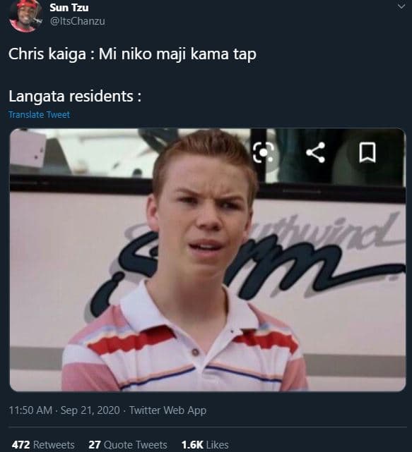 Sun tzu itschanzu chris kaiga mi niko maji kama tap langata residents translate