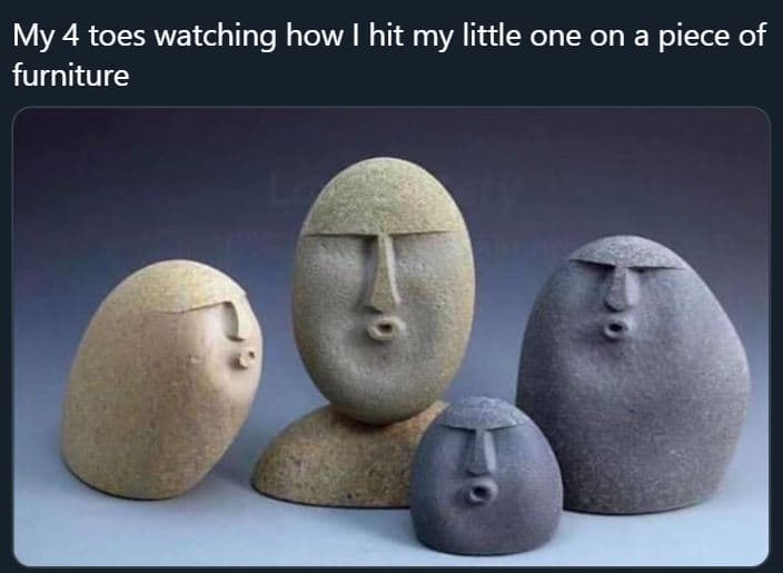 My 4 toes watching how hit my little one on a piece of furniture