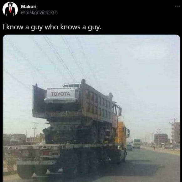 Makori makorivictors01 know a guy who knows a guy. toyota