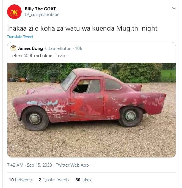 Billy the goat _crazynairobian inakaa zile kofia za watu wa kuenda mugithi night