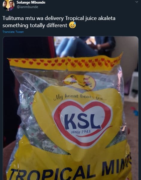 Solange mbunde ianmbunde tulituma mtu wa delivery tropical juice akaleta somethi