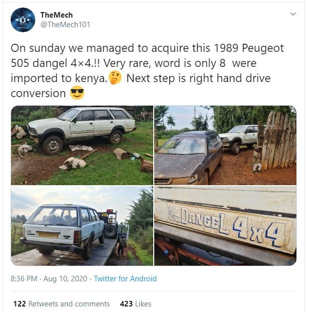 Themech themech101 on sunday we managed to acquire this peugeot 505 dangel 4x4.!