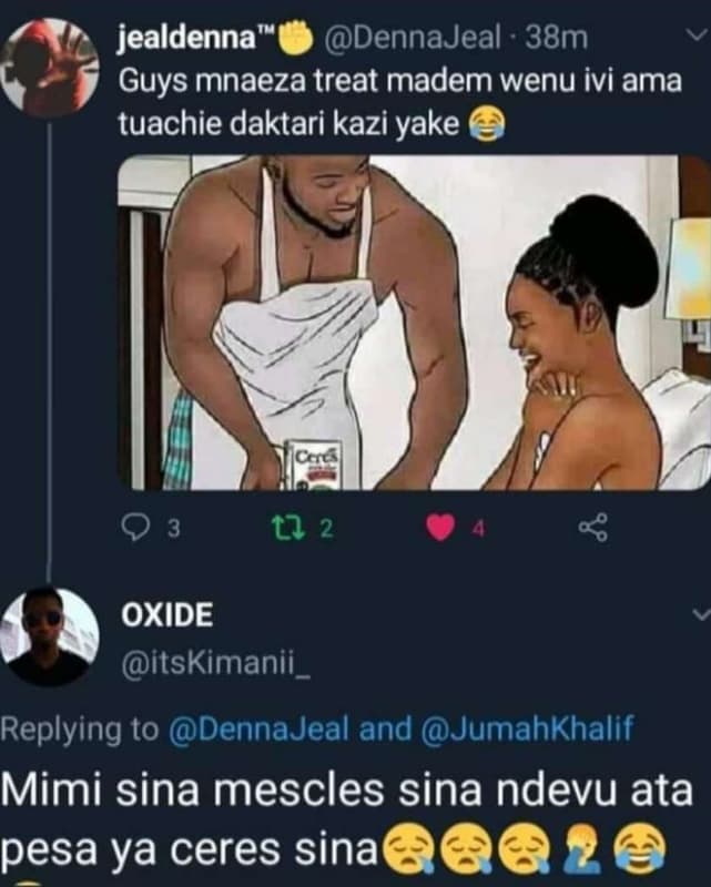 Jealdenna 7 dennajeal 38m guys mnaeza treat madem wenu ivi ama tuachie daktari k