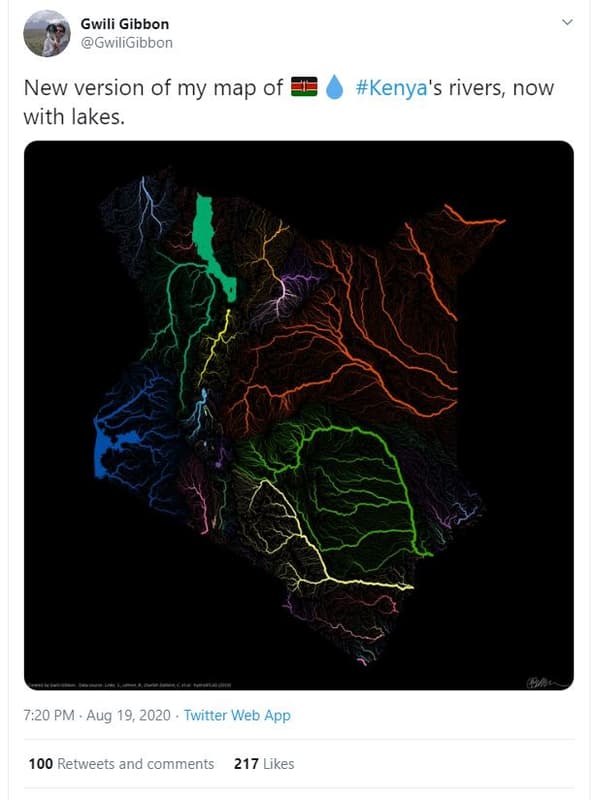 Gwili gibbon gwiligibbon new version of my map of with lakes. kenya's rivers, no