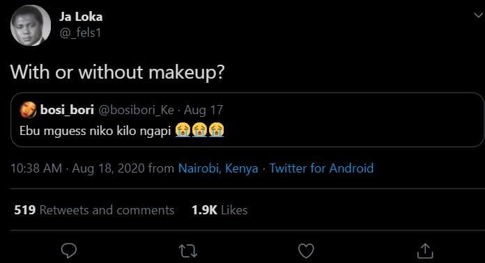 Ja loka fels1 with or without makeup? bosi_bori bosibori_ke aug 17 ebu mguess ni