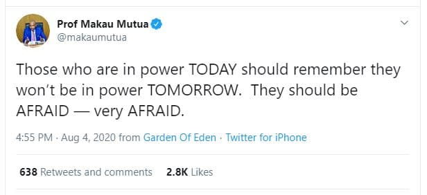 Prof makau mutua makaumutua those who are in power today should remember they wo