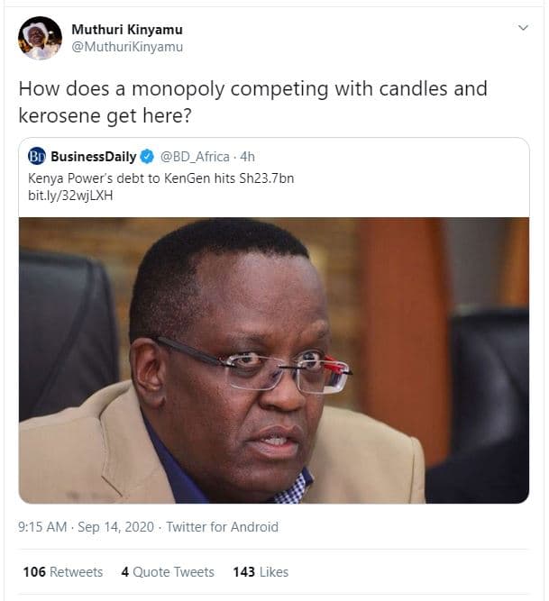 Muthuri kinyamu muthurikinyamu how does a monopoly competing with candles and ke