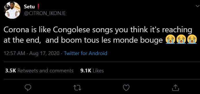 Setu citron_ikonje corona is like congolese songs you think it's reaching at the