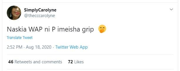 Simplycarolyne thecccarolyne naskia wap ni p imeisha grip translate tweet 252 pm