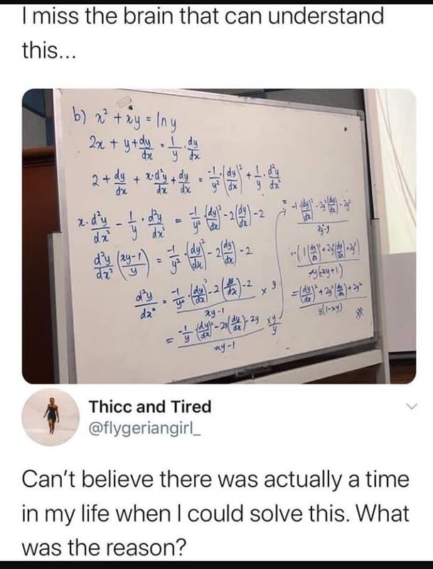 Miss the brain that can understand this. 6 2' iy iny 2a 99u dx 5 24 444 '485 1 4