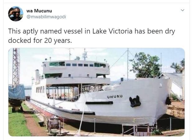 Wa mucunu mwabilimwagodi this aptly named vessel in lake victoria has been dry d