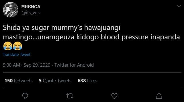 Mhenga its_vus shida ya sugar mummy's hawajuangi mastingo.unamgeuza kidogo blood