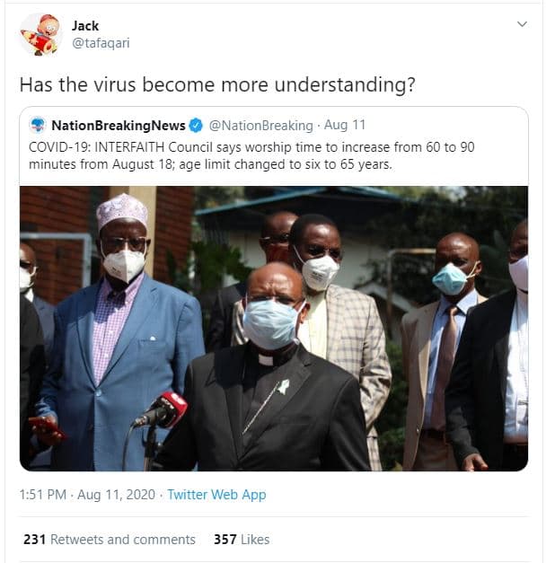 Jack tafaqari has the virus become more understanding? nationbreakingnews nation