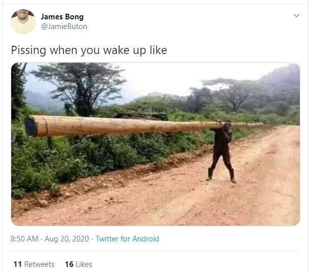 James bong jamiebuton pissing when you wake up like 8,50 am aug 20, twitter for
