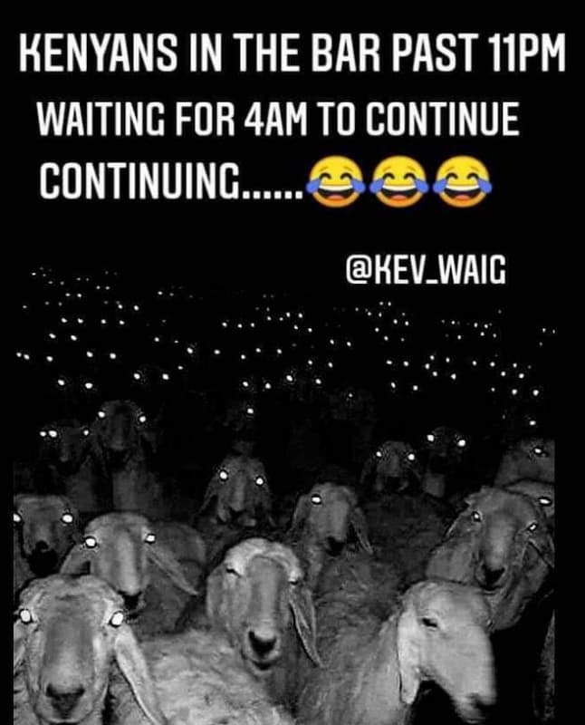 Kenyans in the bar past i1pm waiting for 4am to continue continuing kev_waic