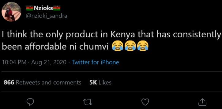 Nzioks nzioki sandra think the only product in kenya that has consistently been