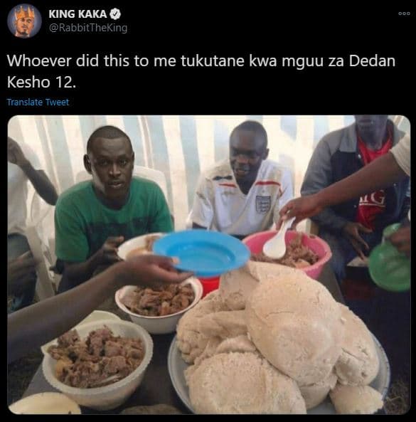 King kaka rabbittheking whoever did this to me tukutane kwa mguu za dedan kesho