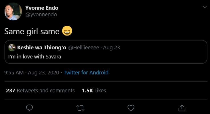 Yvonne endo yvonnendo same girl same keshie wa thiong'0 helliieeeee aug 23 i'm i