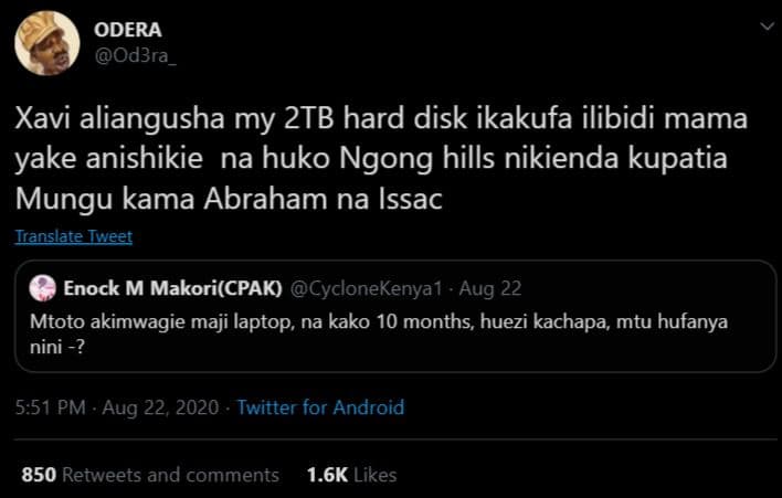 Odera od3ra xavi aliangusha my 2tb hard disk ikakufa ilibidi mama yake anishikie