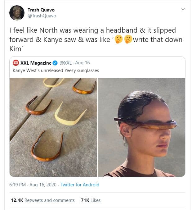 Trash quavo trashquavo feel like north was wearing a headband it slipped forward