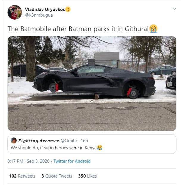 Vladislav uryuvkos k3nmbugua the batmobile after batman parks it in githurai fig