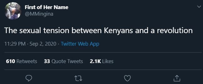 First of her name mmingina the sexual tension between kenyans and a revolution 1