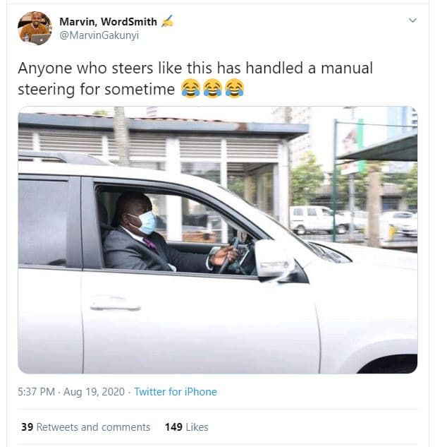 Marvin, wordsmith marvingakunyi anyone who steers like this has handled a manual