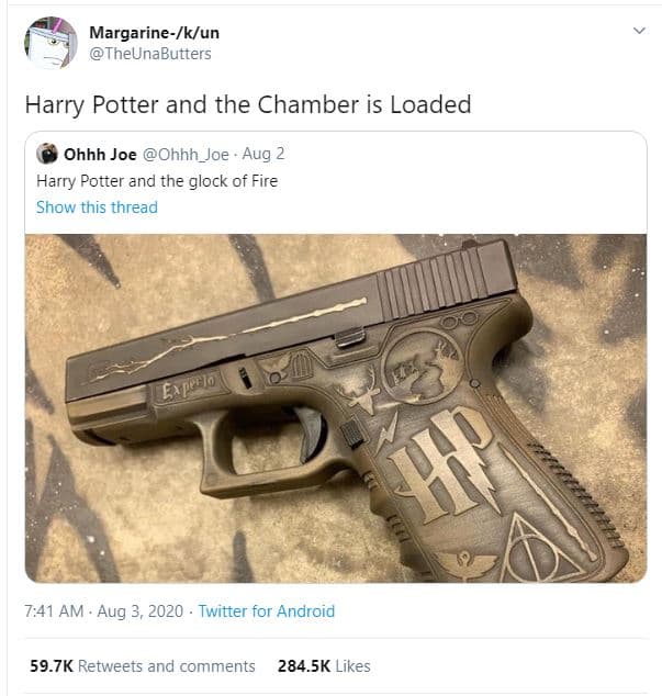 Margarineklun theunabutters harry potter and the chamber is loaded ohhh joe ohhh