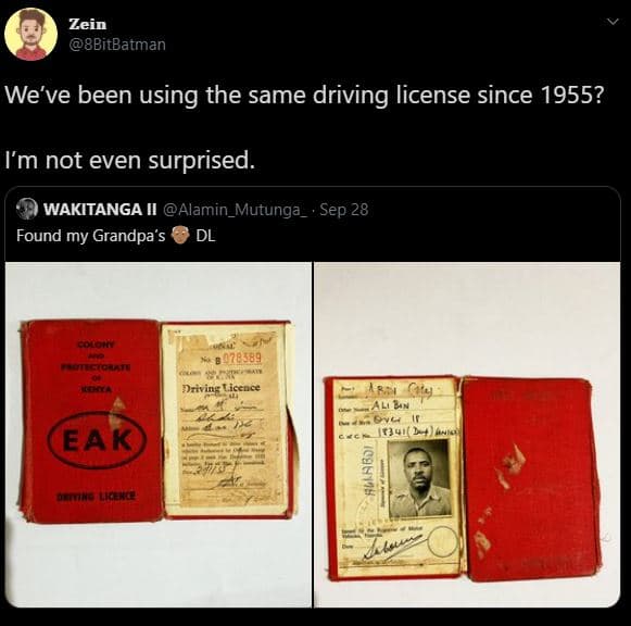 Zein 8bitbatman we' 've been using the same driving license since ? im not even