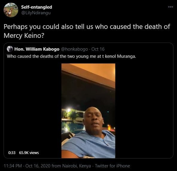 Selfentangled lilyndirangu perhaps you could also tell us who caused the death o